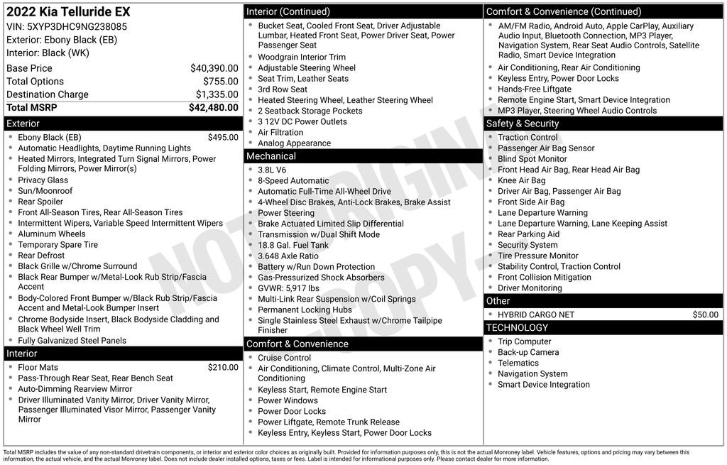 Used 2022 Kia Telluride EX image 2