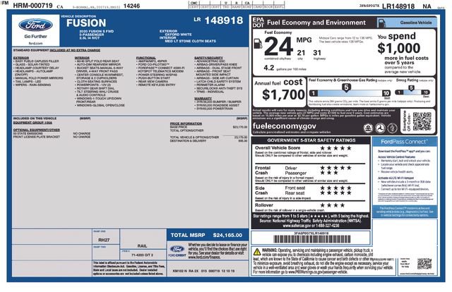 Used 2020 Ford Fusion S FWD image 27