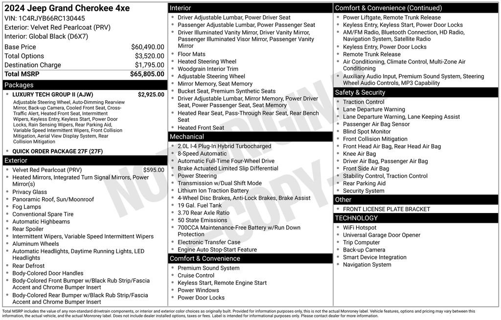 New 2024 Jeep Grand Cherokee Limited 4xe w/ Luxury Tech Group II image 2