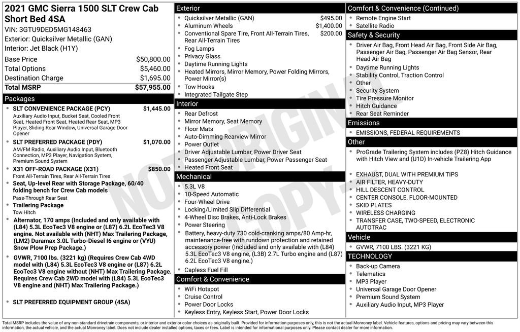 Used 2021 GMC Sierra 1500 SLT w/ SLT Convenience Package image 37