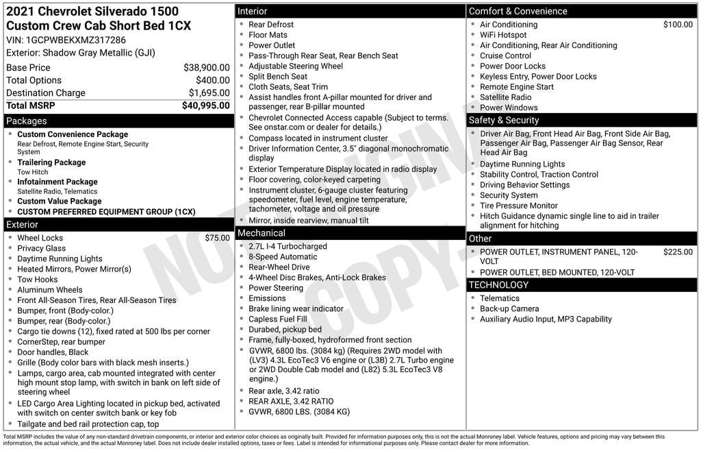 Used 2021 Chevrolet Silverado 1500 Custom RWD image 16