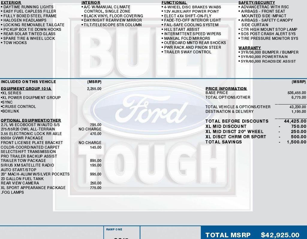 Used 2016 Ford F150 XL w/ Equipment Group 101A Mid AWD/4WD image 2