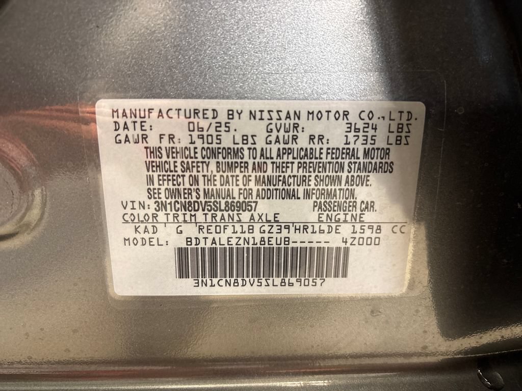 Certified 2025 Nissan Versa S w/ Trunk Package FWD image 30