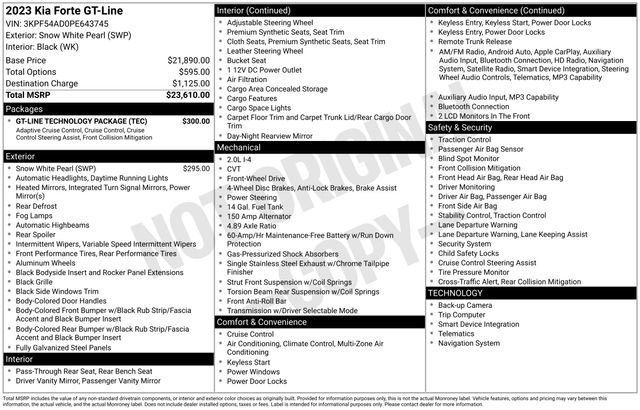 Used 2023 Kia Forte GT-Line w/ GT-Line Technology Package FWD image 33
