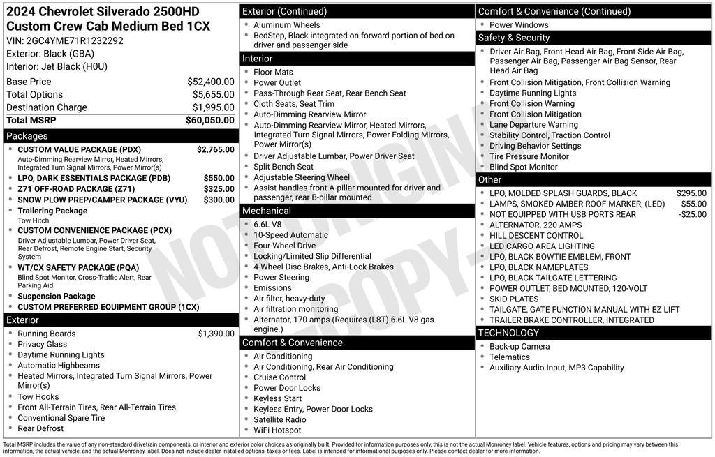 Used 2024 Chevrolet Silverado 2500 Custom w/ Custom Value Package AWD/4WD image 39