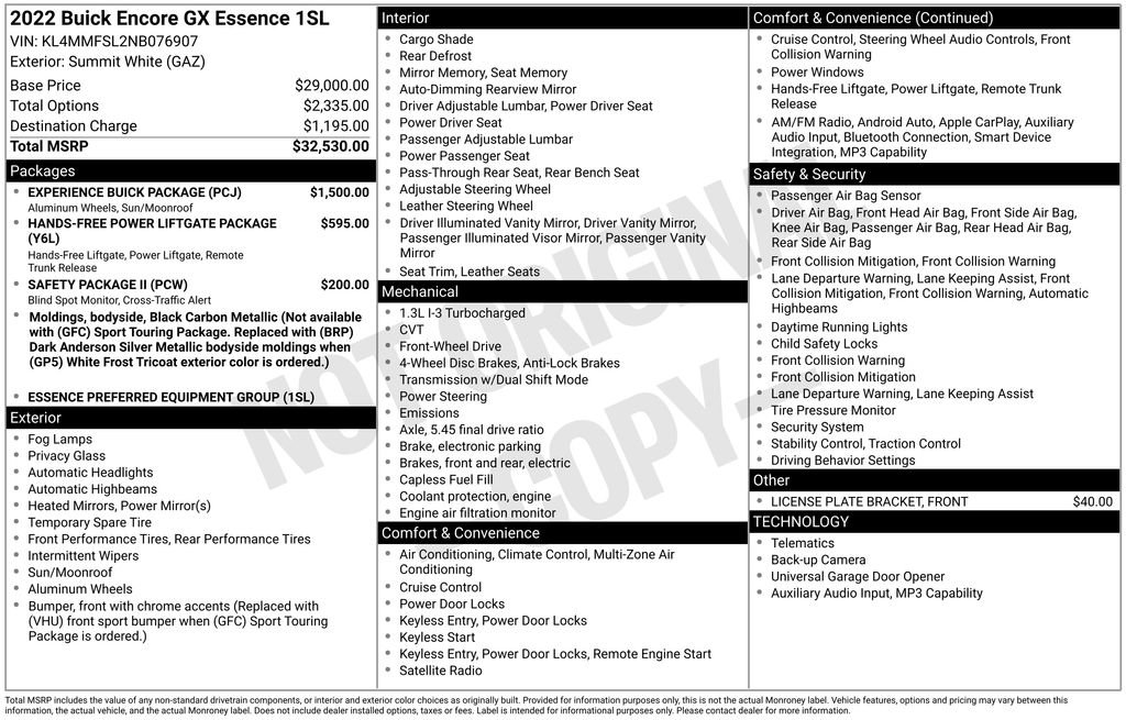 Used 2022 Buick Encore GX Essence w/ Experience Buick Package FWD image 6