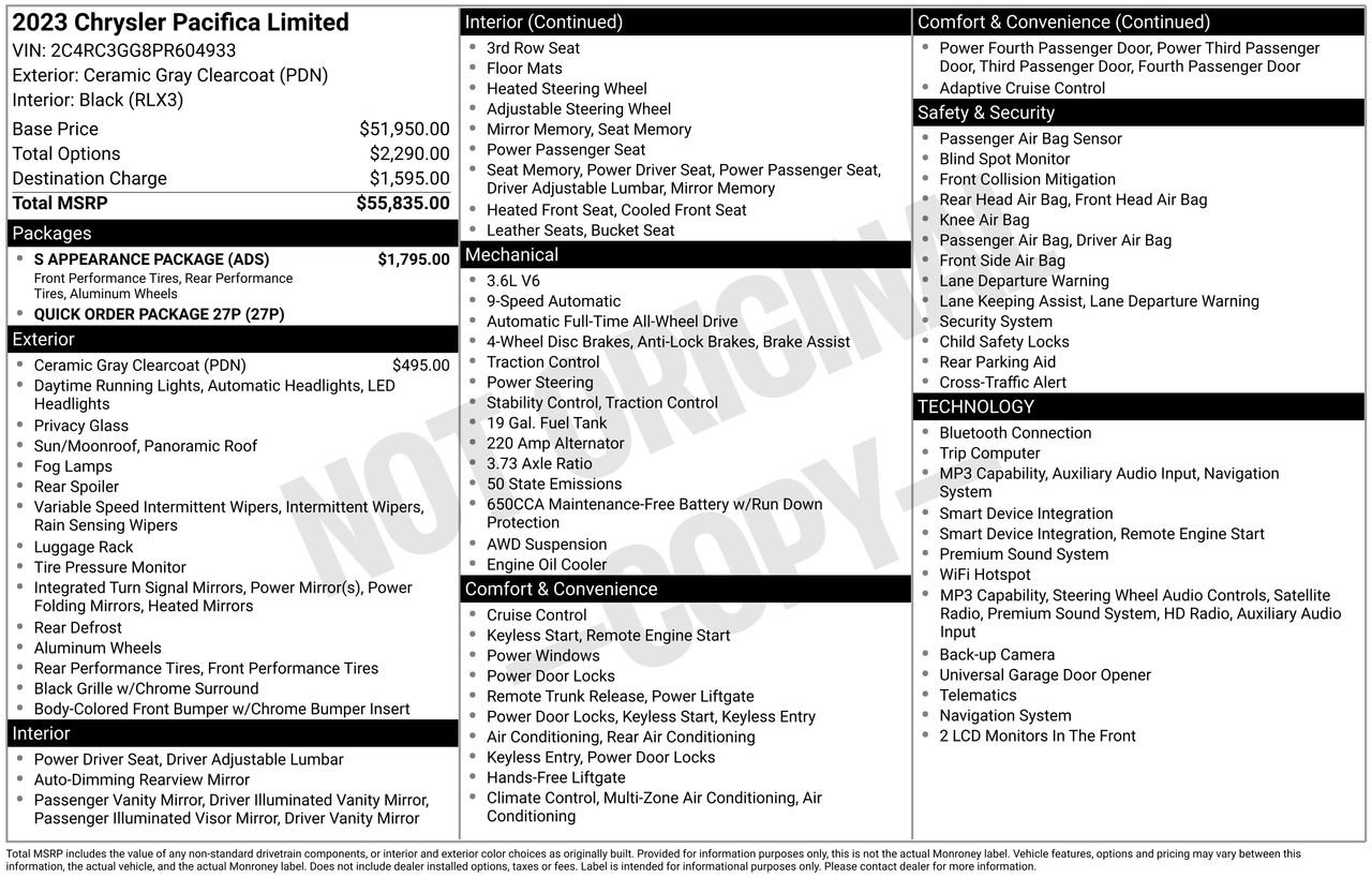 Used 2023 Chrysler Pacifica Limited w/ S Appearance Package AWD/4WD image 5