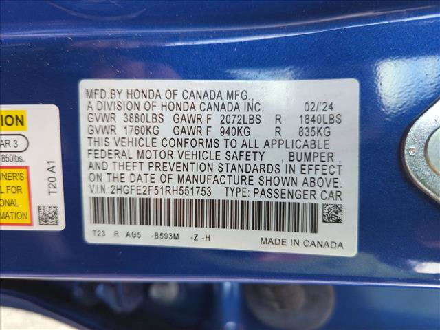 Certified 2024 Honda Civic Sport image 23