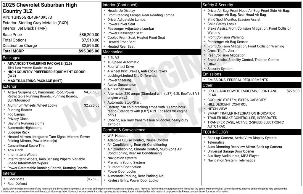 New 2025 Chevrolet Suburban High Country image 43