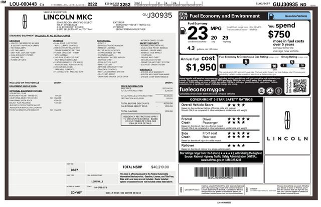 Used 2016 Lincoln MKC Select w/ Select Plus Package image 7