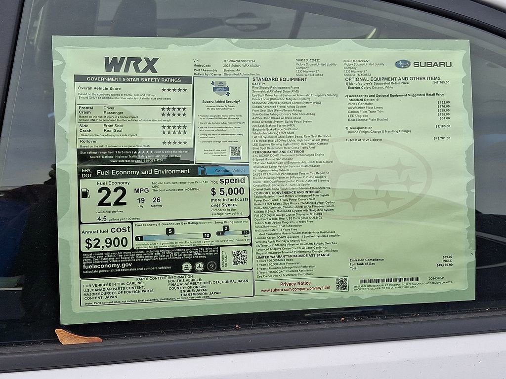 New 2025 Subaru WRX tS image 8