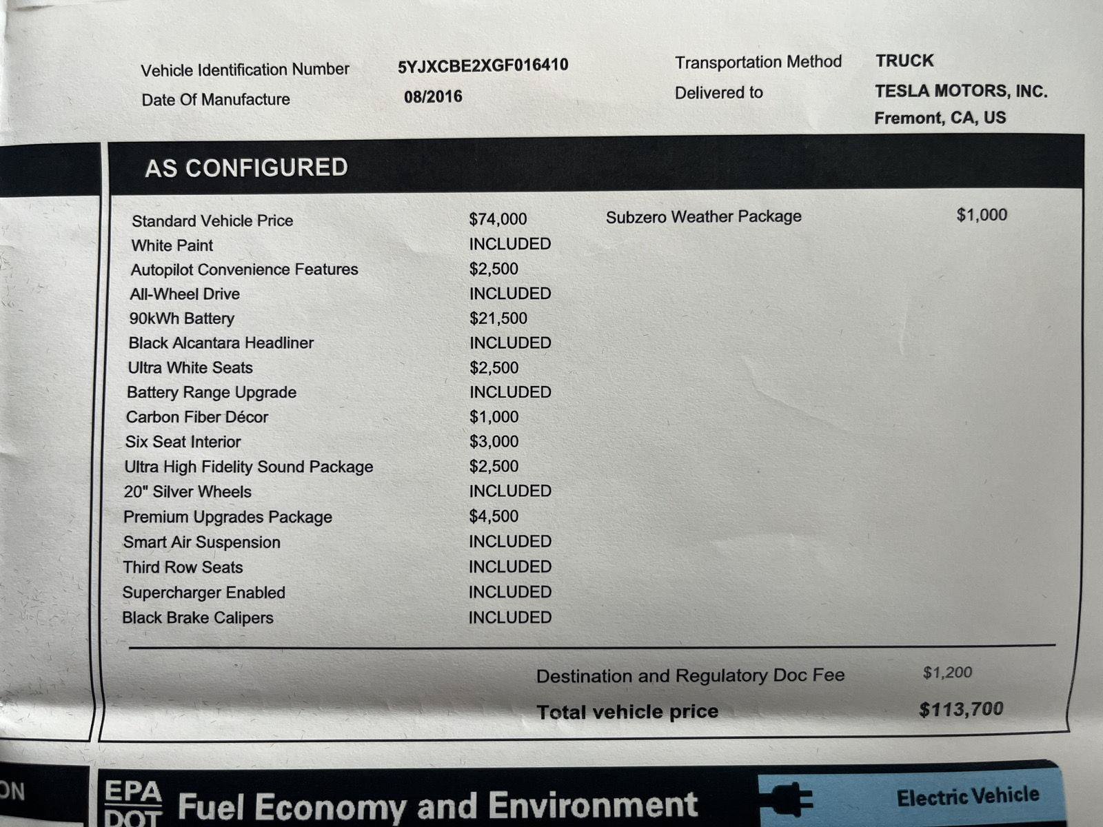 Used 2016 Tesla Model X 90D AWD/4WD image 9