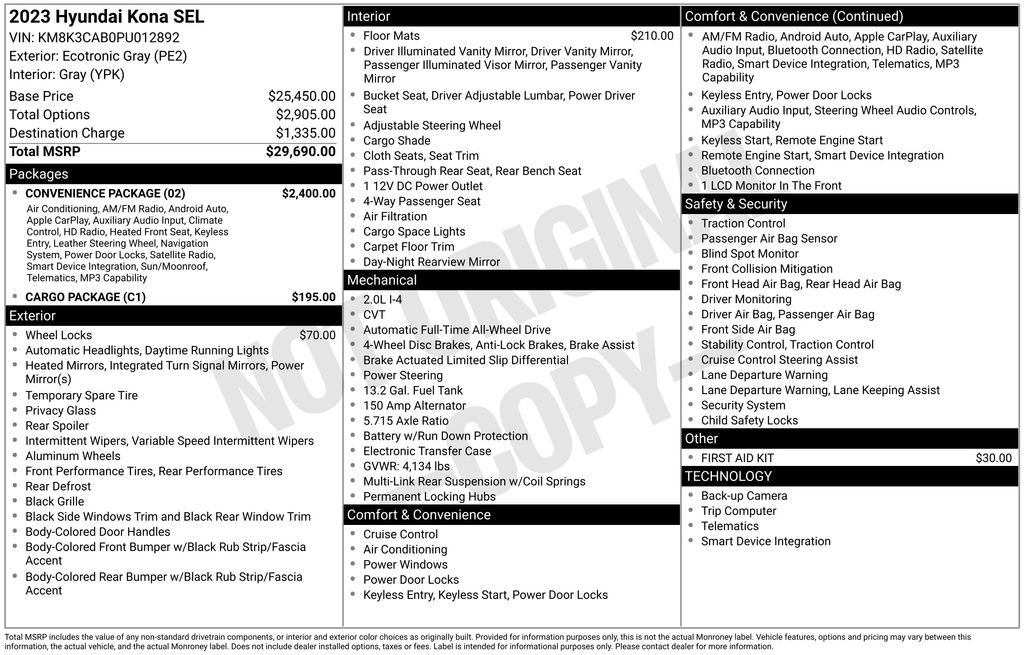 Certified 2023 Hyundai Kona SEL w/ Convenience Package image 32