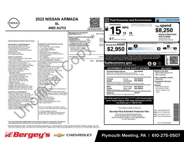 Used 2022 Nissan Armada SL w/ Captain's Chairs Package image 15