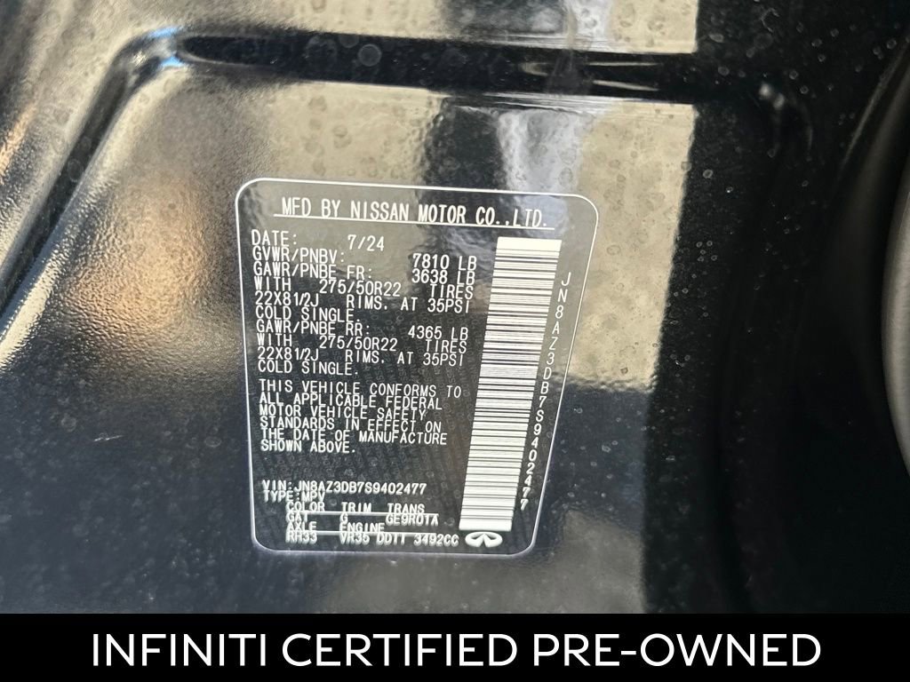 Certified 2025 INFINITI QX80 Sensory image 29