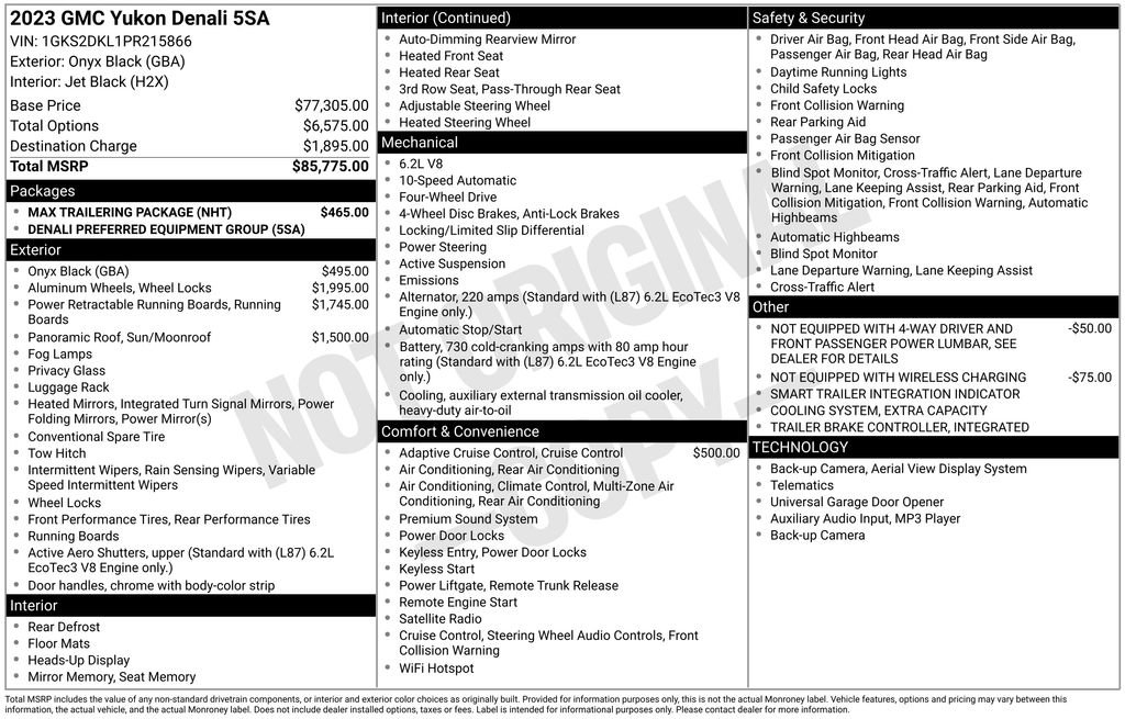 Used 2023 GMC Yukon Denali w/ Max Trailering Package image 56