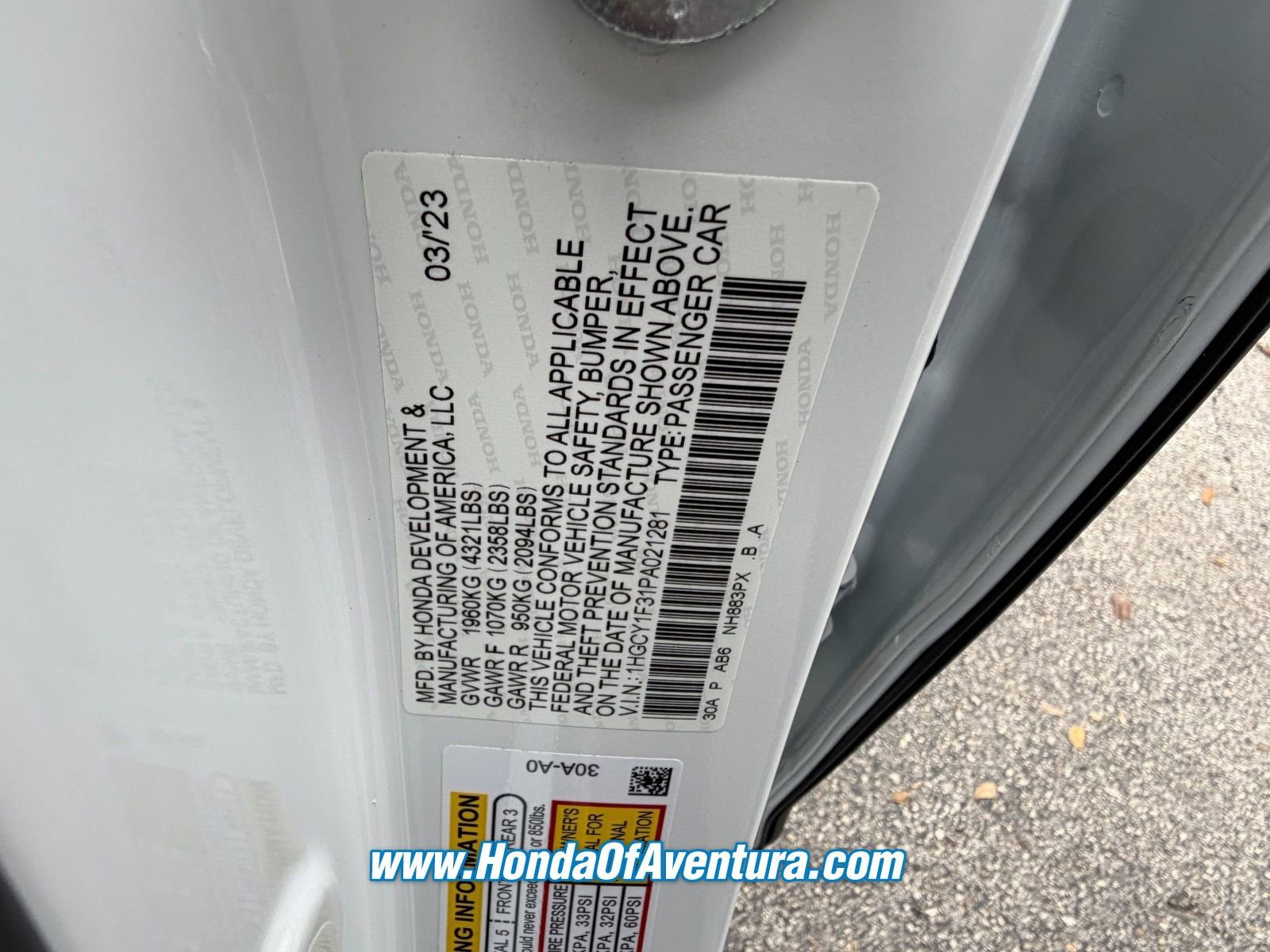 Certified 2023 Honda Accord EX image 18