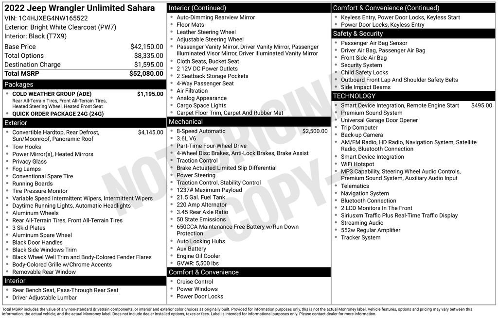 Certified 2022 Jeep Wrangler Unlimited Sahara w/ Cold Weather Group AWD/4WD image 14