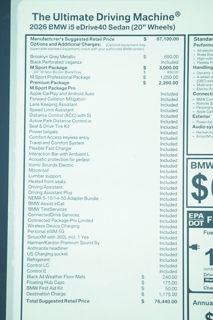 Used 2026 BMW i5 eDrive40 w/ M Sport Package image 9