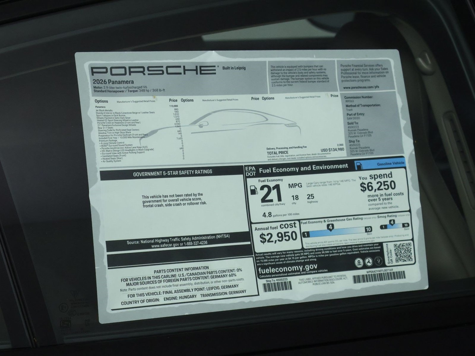 New 2026 Porsche Panamera RWD image 25