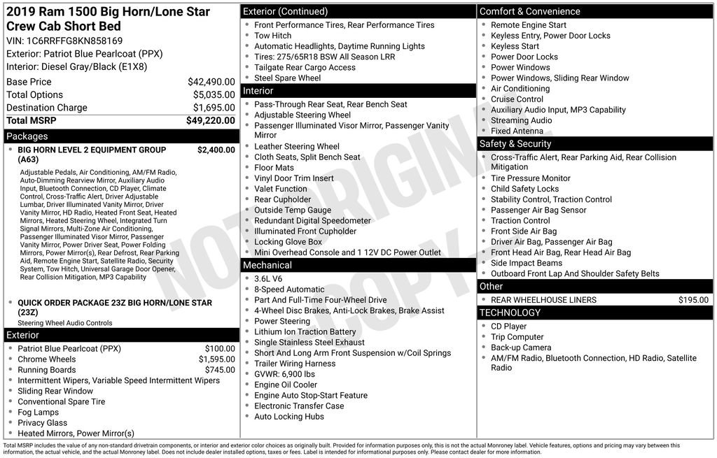 Certified 2019 RAM 1500 Big Horn image 7