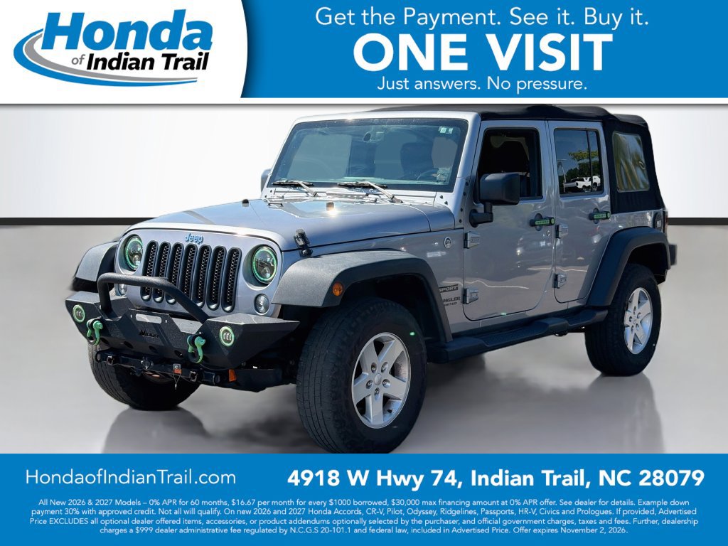 Used 2017 Jeep Wrangler Unlimited Sport w/ Quick Order Package 24S AWD/4WD image 2