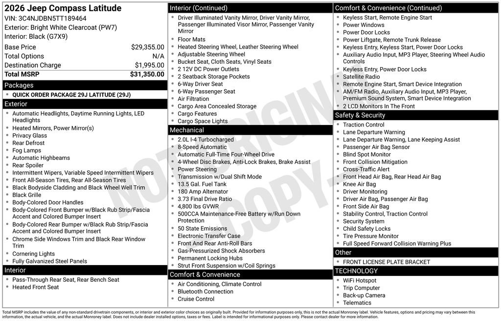 New 2026 Jeep Compass Latitude AWD/4WD image 10