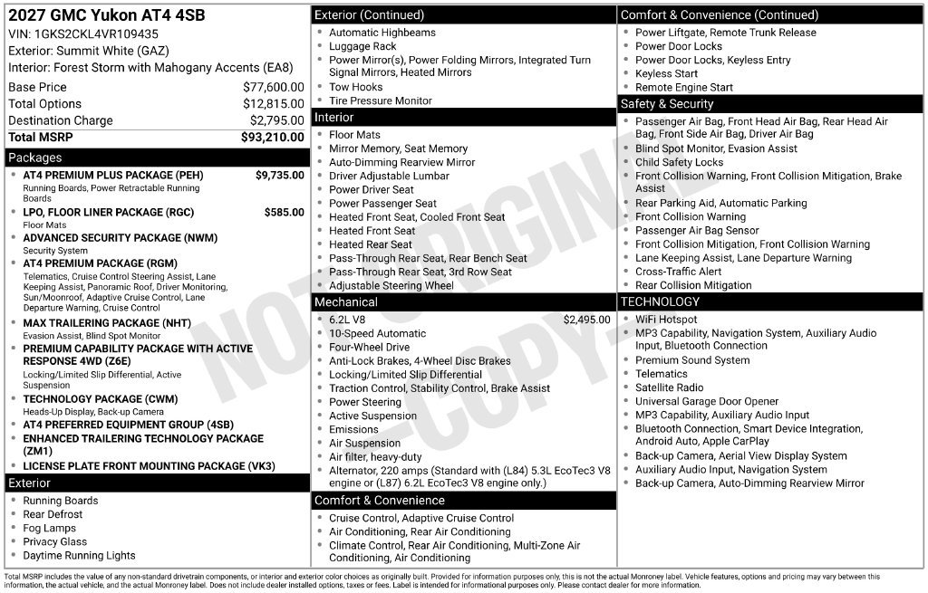 New 2027 GMC Yukon AT4 w/ AT4 Premium Plus Package AWD/4WD image 41