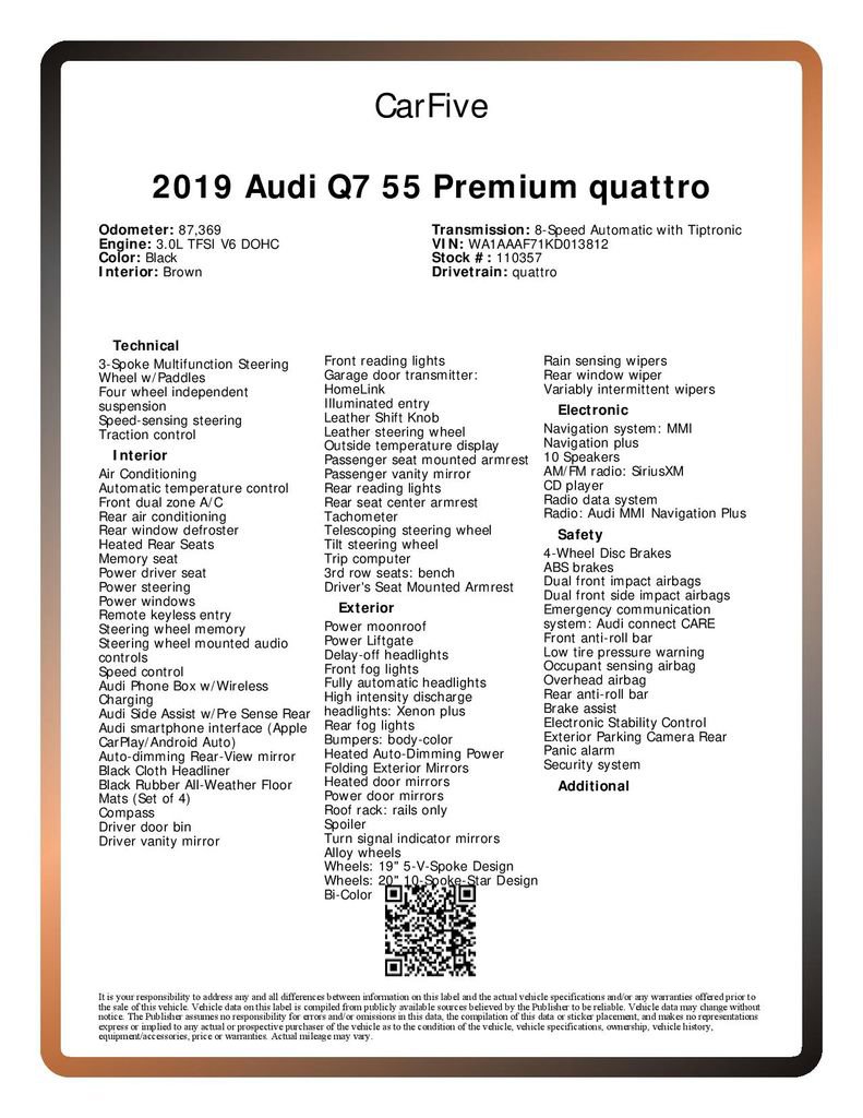 Used 2019 Audi Q7 3.0T Premium w/ Convenience Package image 33