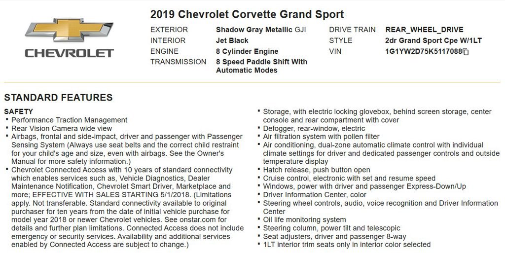 Used 2019 Chevrolet Corvette Grand Sport RWD image 9