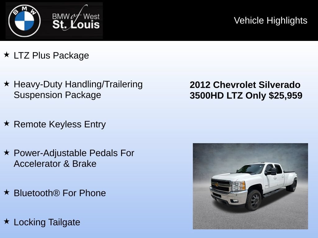 Used 2012 Chevrolet Silverado 3500 LTZ w/ LTZ Plus Package AWD/4WD image 8