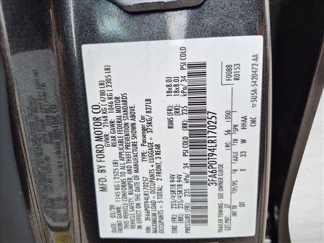 Used 2020 Ford Fusion SE AWD/4WD image 24