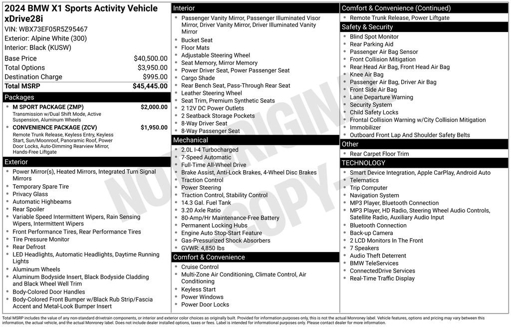Used 2024 BMW X1 xDrive28i w/ M Sport Package AWD/4WD image 2