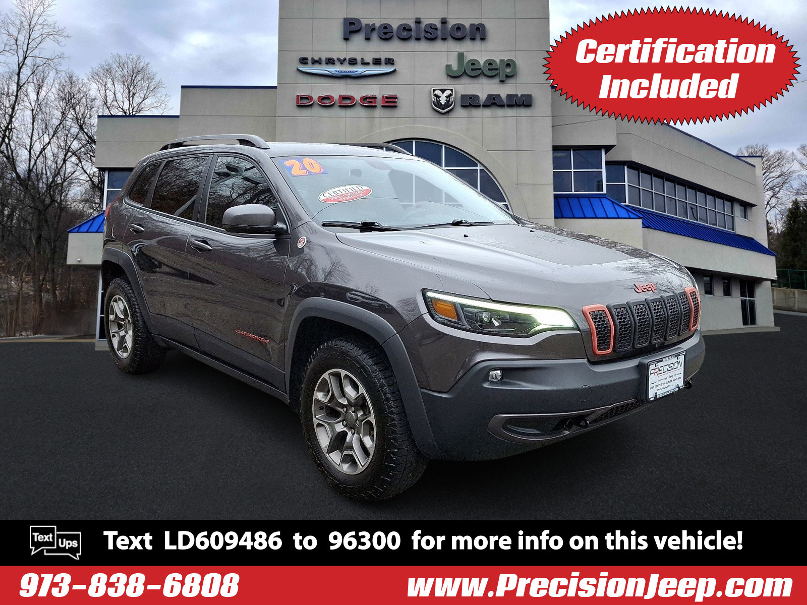 Certified 2020 Jeep Cherokee Trailhawk w/ Cold Weather Group image 1