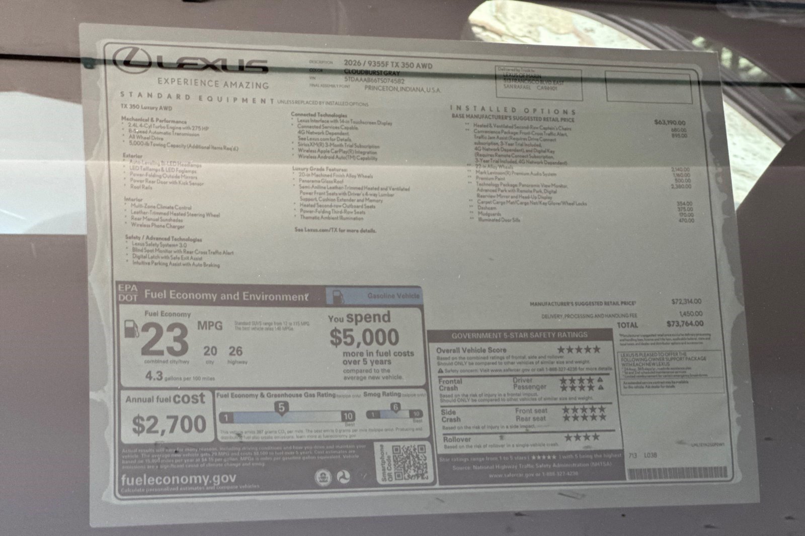 New 2026 Lexus TX 350 AWD image 30