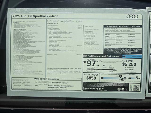 New 2025 Audi S6 e-tron Premium Plus AWD/4WD image 19