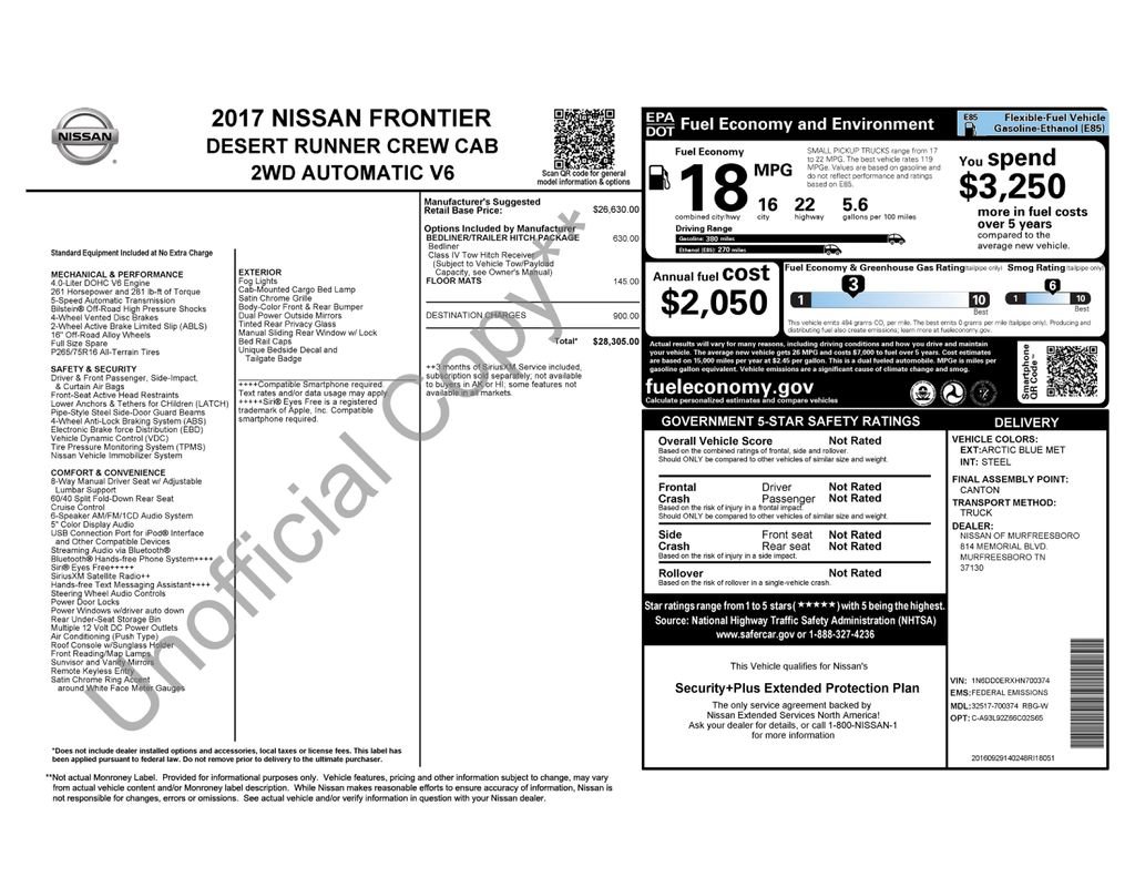 Used 2017 Nissan Frontier Desert Runner RWD image 3