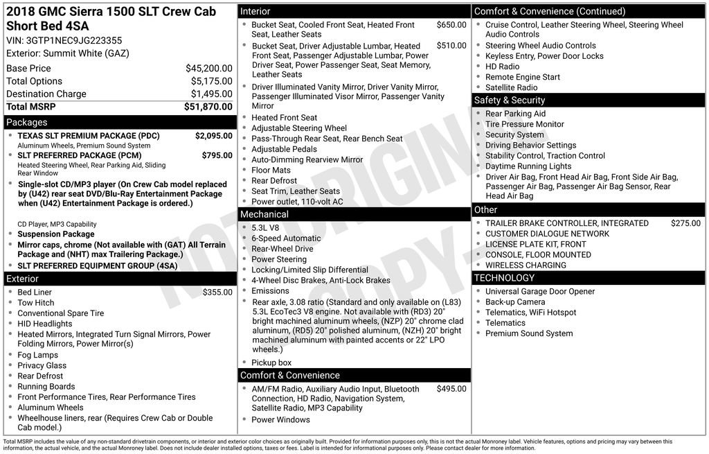 Used 2018 GMC Sierra 1500 SLT w/ Texas SLT Premium Package image 7