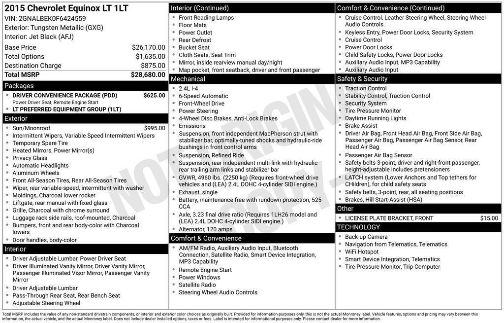 Used 2015 Chevrolet Equinox LT w/ Driver Convenience Package image 4