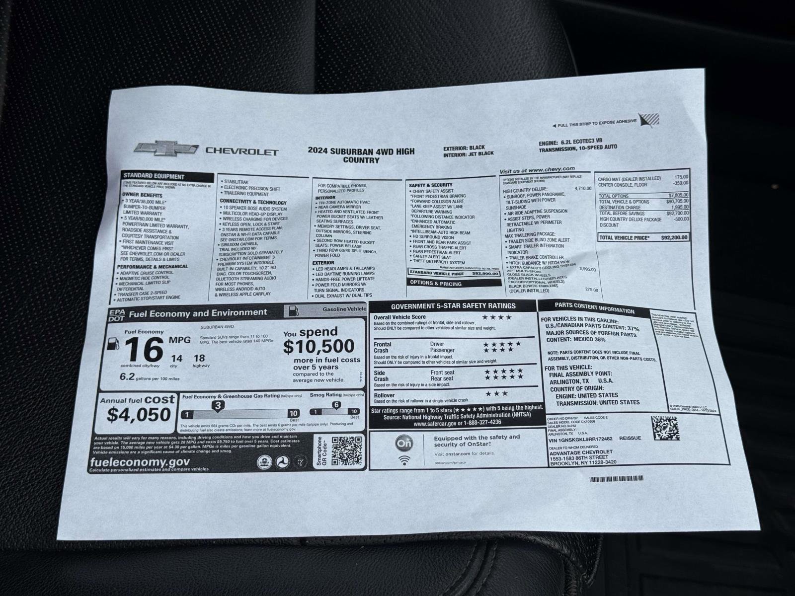 Used 2024 Chevrolet Suburban High Country image 16