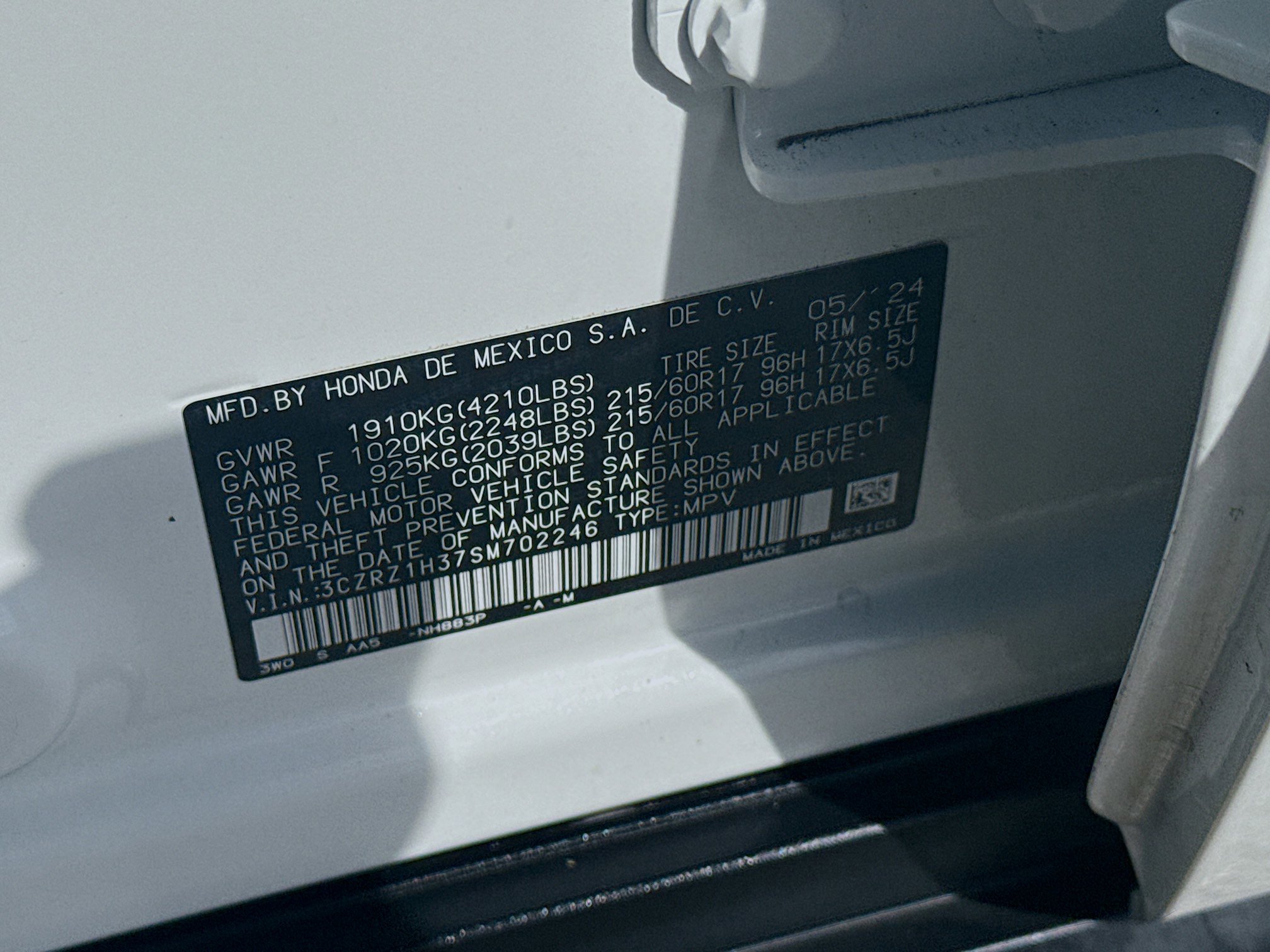 Certified 2025 Honda HR-V LX image 36