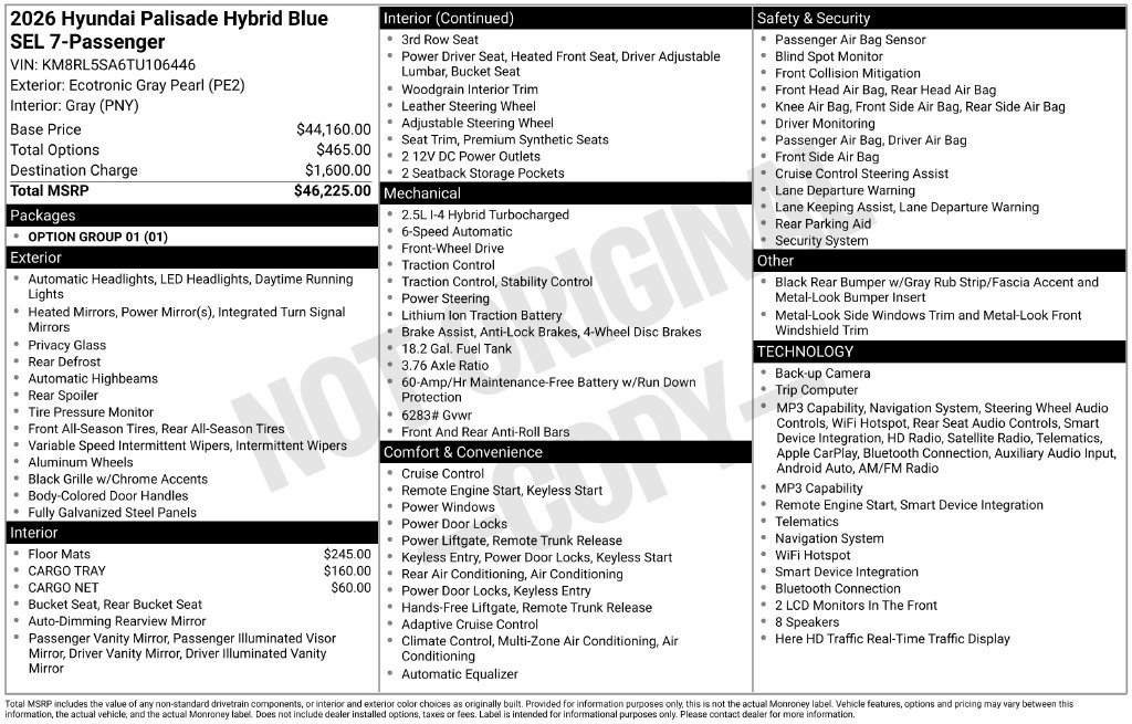 New 2026 Hyundai Palisade FWD Hybrid image 4
