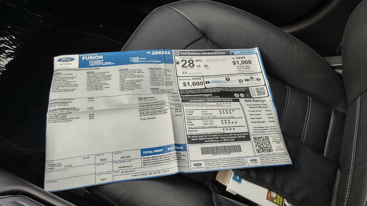 Used 2016 Ford Fusion SE w/ Equipment Group 202A image 26