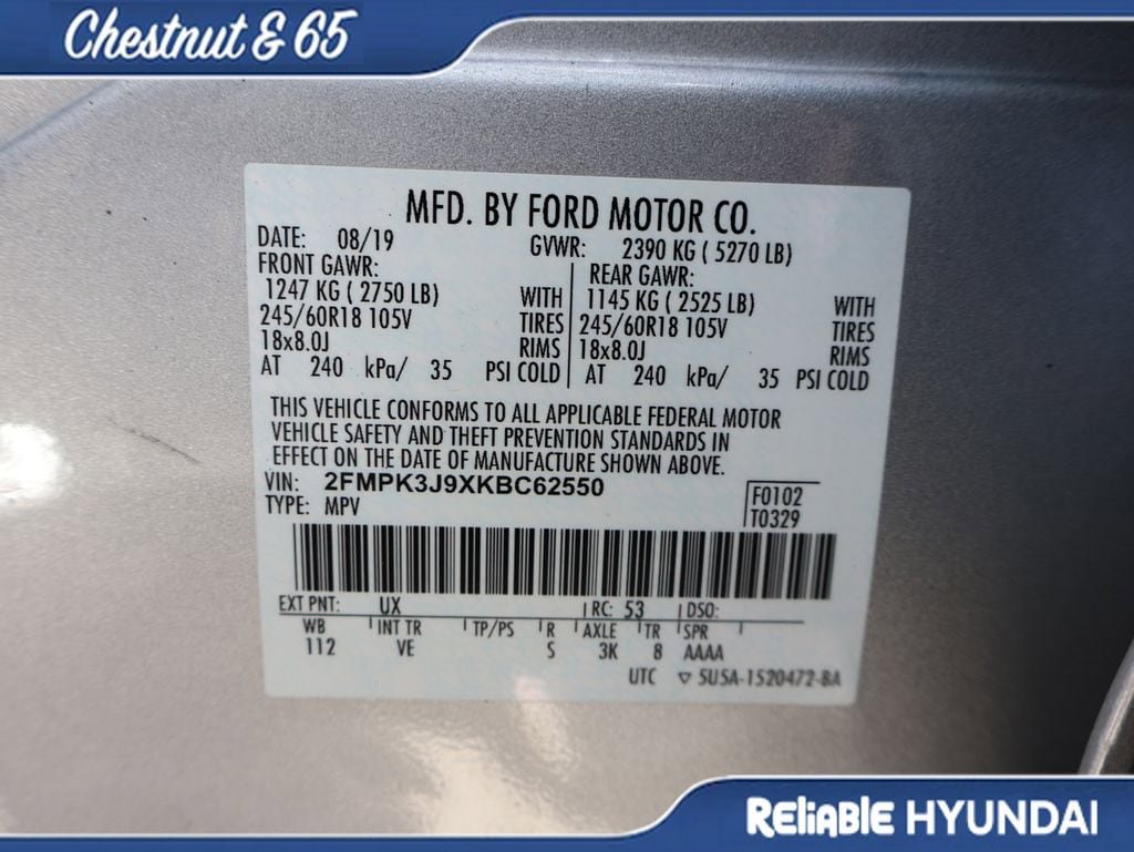 Used 2019 Ford Edge SEL w/ Equipment Group 201A FWD image 38