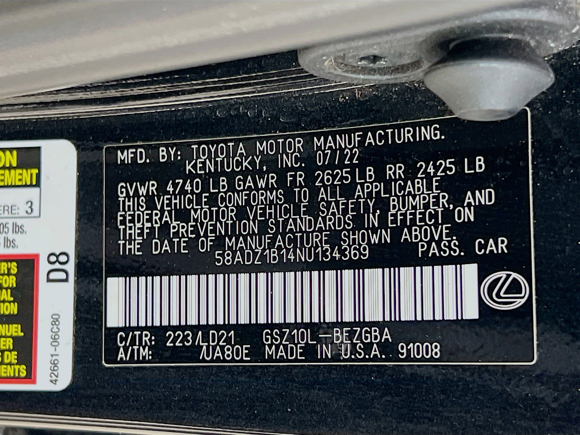 Used 2022 Lexus ES 350 w/ Premium Package image 34