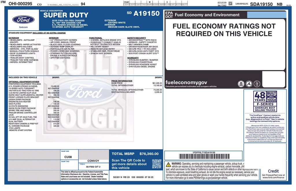 New 2025 Ford F600 4x4 Regular Cab Super Duty w/ XL Chrome Package image 9