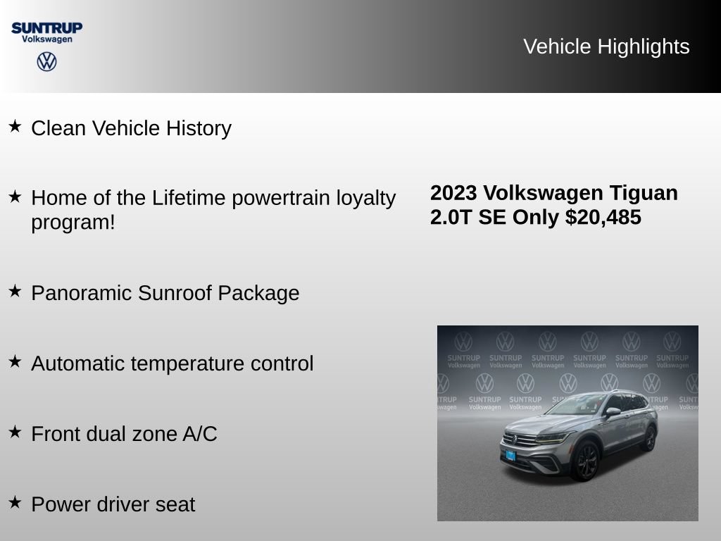 Used 2023 Volkswagen Tiguan SE w/ Panoramic Sunroof Package FWD image 8