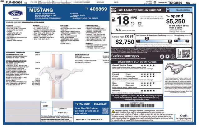 New 2026 Ford Mustang GT Premium w/ GT Performance Package RWD image 23