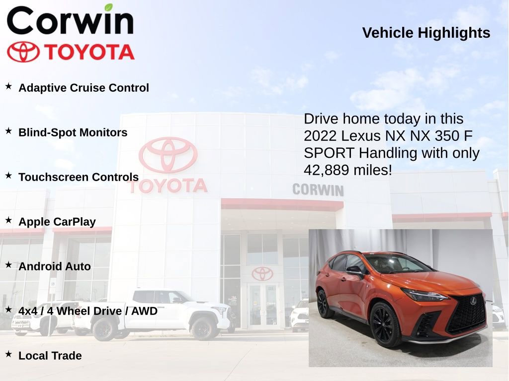 Used 2022 Lexus NX 350 F Sport w/ Towing Package (2000 Lbs) image 7