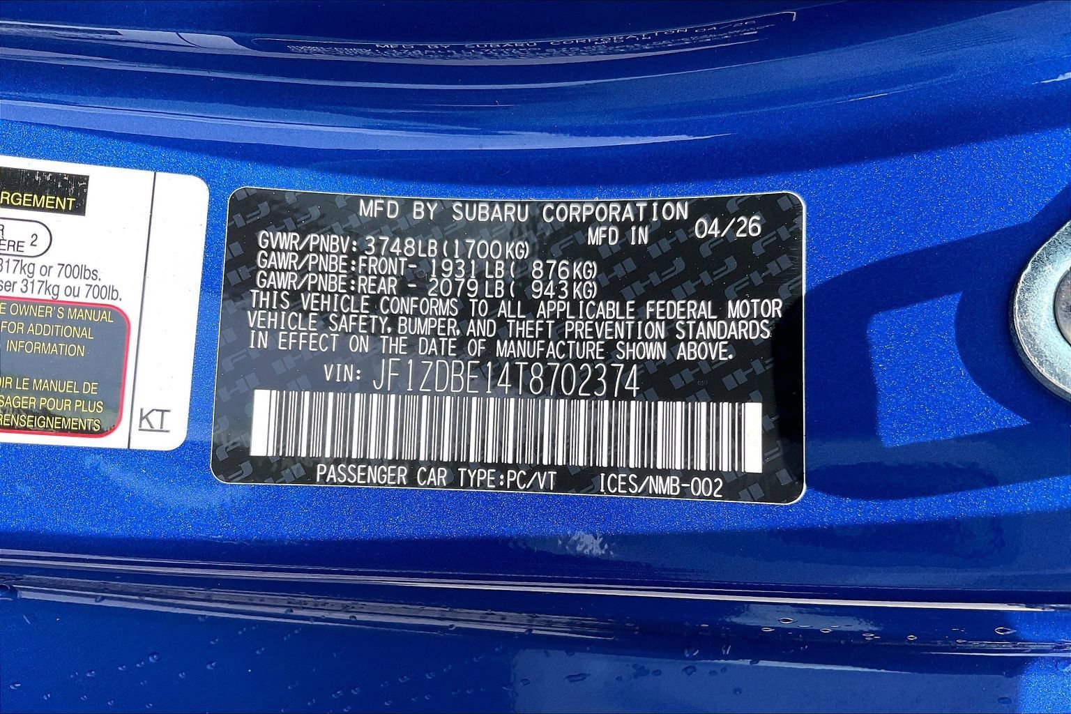 New 2026 Subaru BRZ Limited RWD image 12